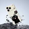For iPhone 17 Pro Max Case Love Black Cat Pattern Printing Straight Edge TPU Phone Back Cover