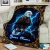 1PC Custom Name Eagle Strike Blanket Versatile,all-season Throw Suitable for the Living Room,bedroom,camping,travel,and Gift