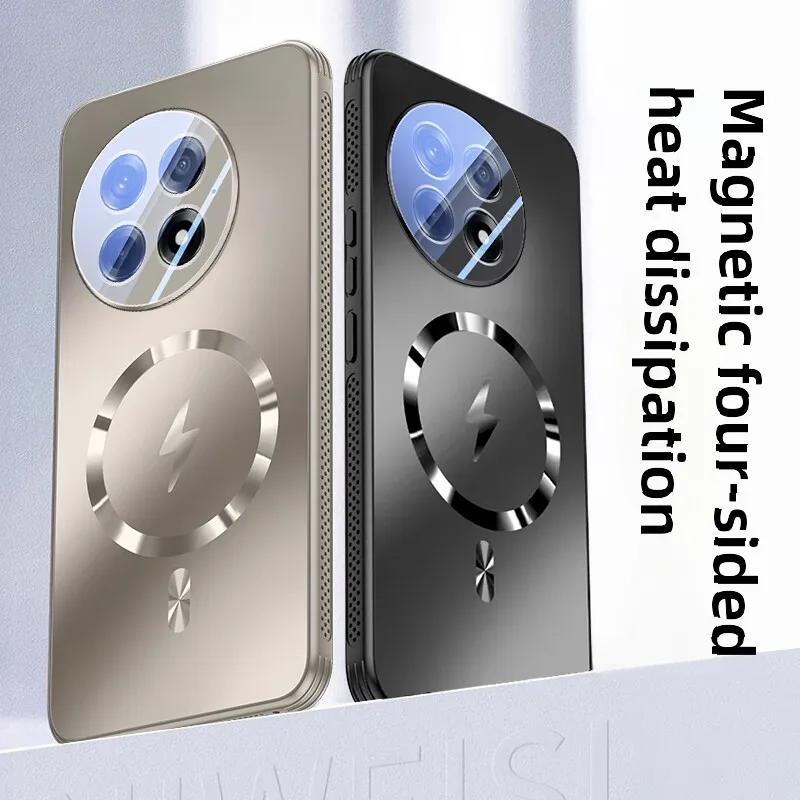 Magnetic Adsorption Heat Dissipation Case for OnePlus 13, Car Mount, Anti-Fall Protection