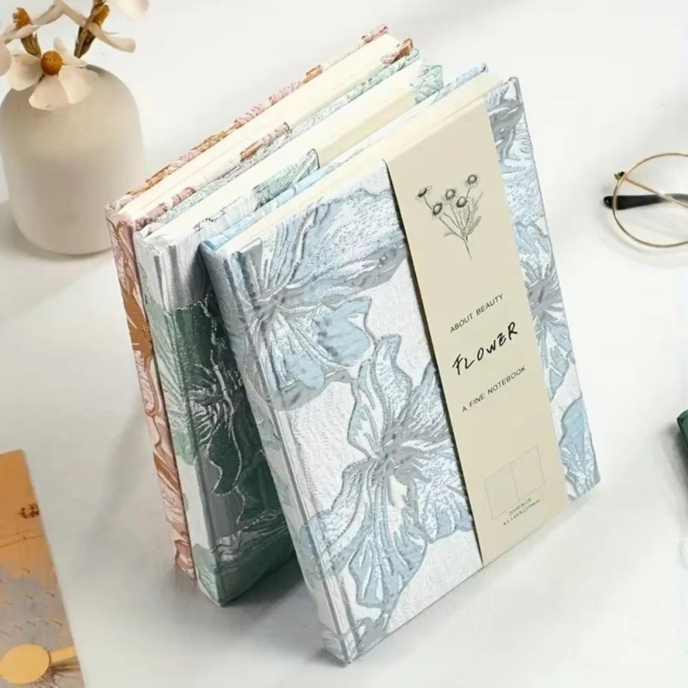 Embossed Lily Hand Account Book A5 Notepad Creative Hardcover Notebook  Student Stationery