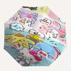 Sanrio Characters Automatic Folding Umbrella Simple 8 Rib Design, Bright Cartoon Pattern, Durable Iron Frame, Suitable For Travel, Outdoor,