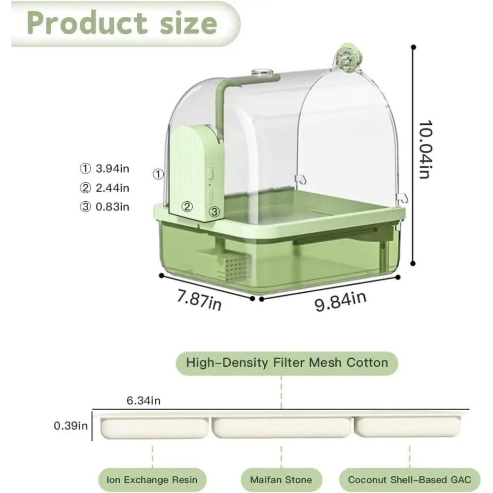 Smart Auto Sensing Water Circulation Bird Bath for Cages Hanging Parakeet Shower Bird Cage Bathroom Accessory Peony Bath Box