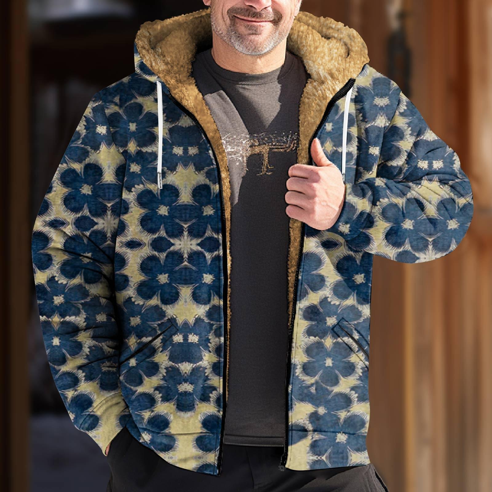 

Мужская куртка с клетчатым принтом, мужская весенне-осенняя повседневная трендовая куртка на молнии с капюшоном L тёмно-синий