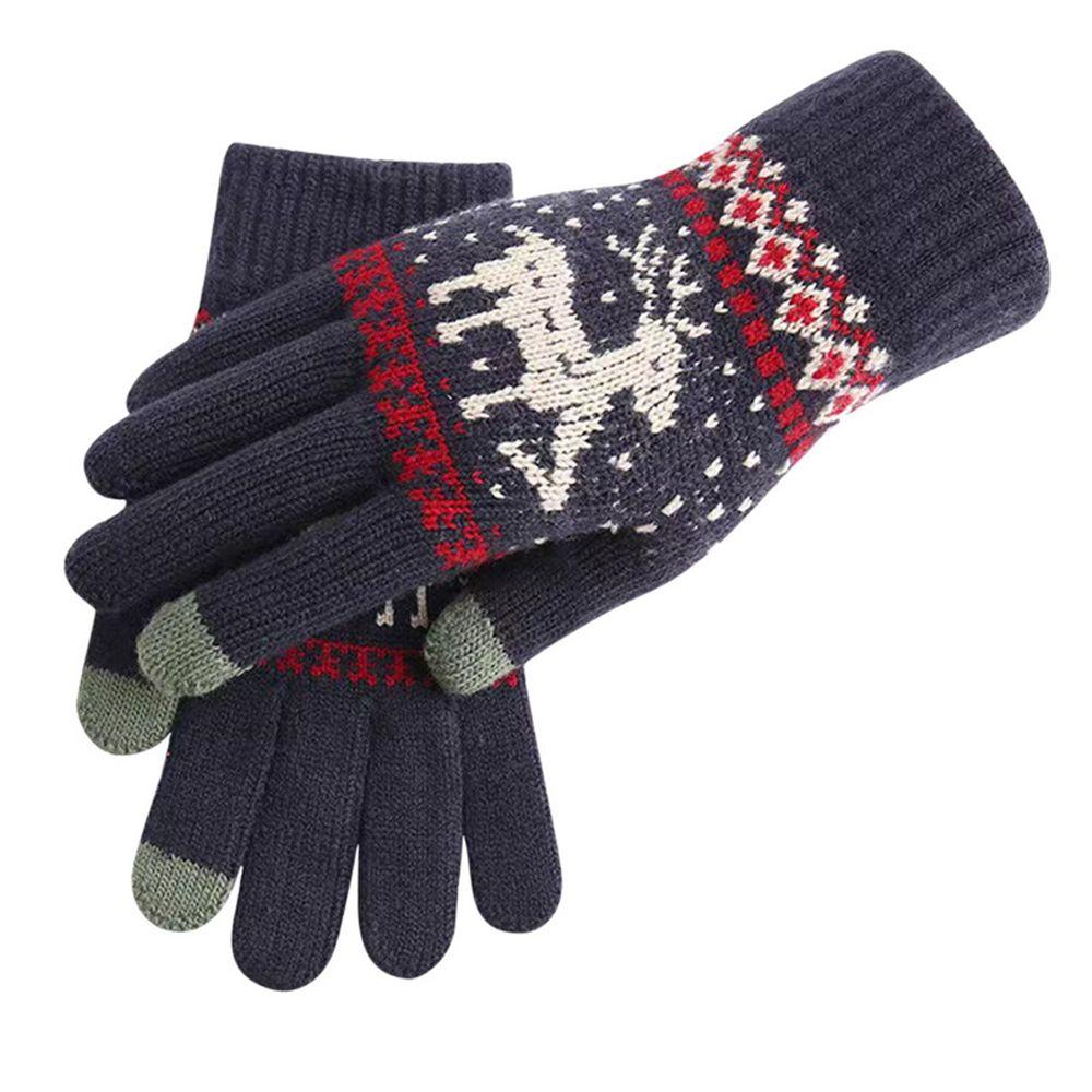 Stretch Women Men Ridding Couple Gloves Knit Mittens Christmas Gloves Winter Gloves
