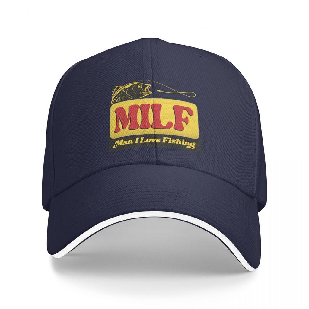 MILF Unisex I Love Fishing Art Unisex Baseball Caps Peaked Cap Sun Shade Outdoor Hat