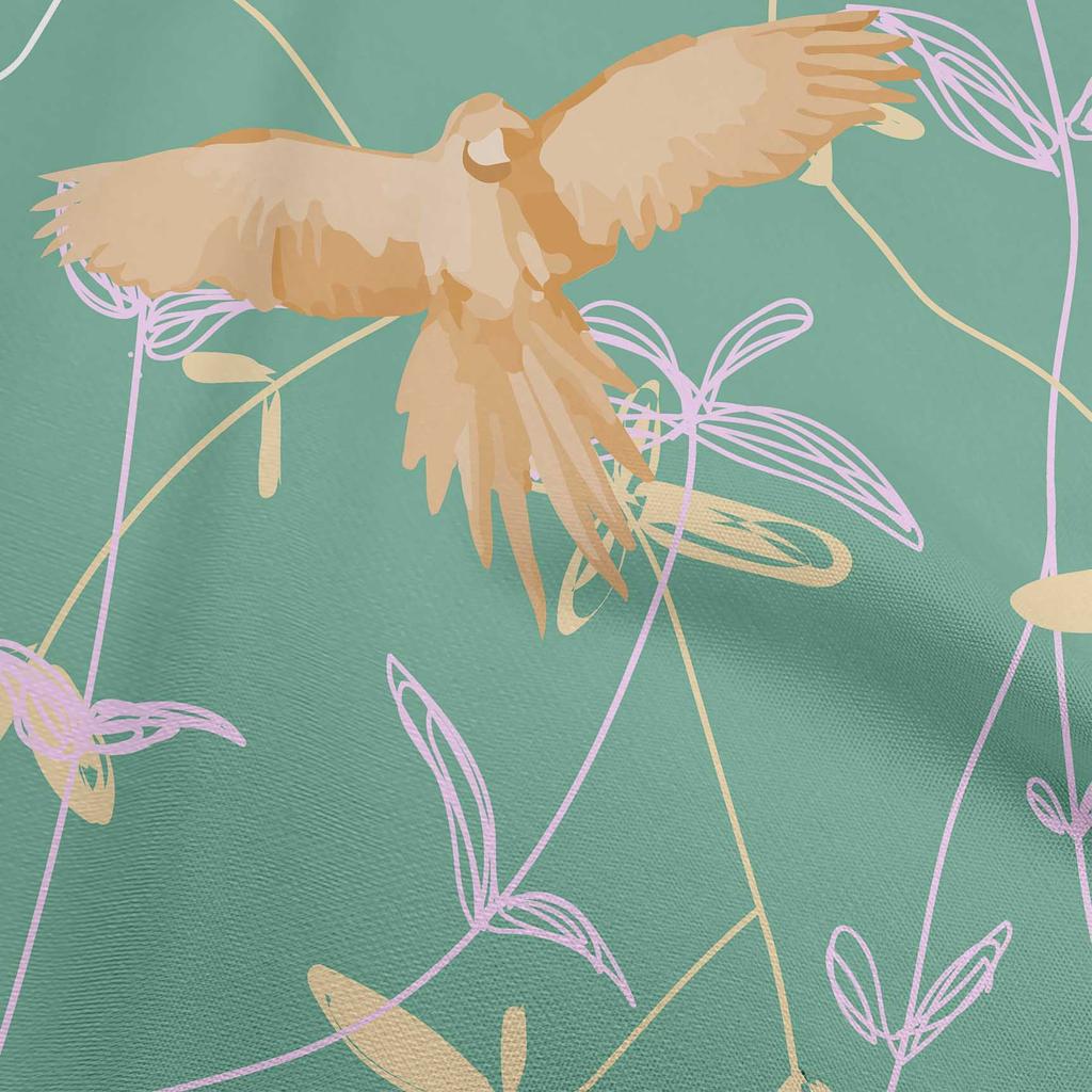 oneOone Cotton Flex Dark Rose Brown Fabric Tropical Parrot With Leaves Diy Clothing Quilting Fabric Print Fabric By Yard 40 Inch