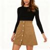 Women's Half Skirt Corduroy Tight Skirt Single-breasted Corduroy Slim