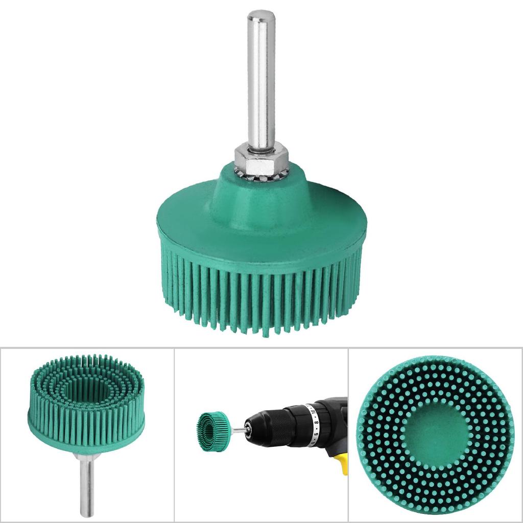 2 Inch Bristle Disc Emery Rubber Abrasive Brush Polishing Grinding Wheel for Burr Rust Removal