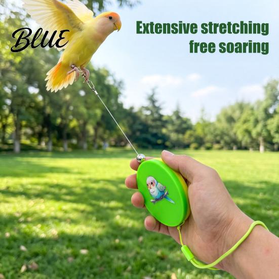 Bird Flight Training Retractable Leash 20ft Lightweight Parrot Outdoor Flying Rope with Activity Leg Rings Anti‑Escape Steel Wire Core,