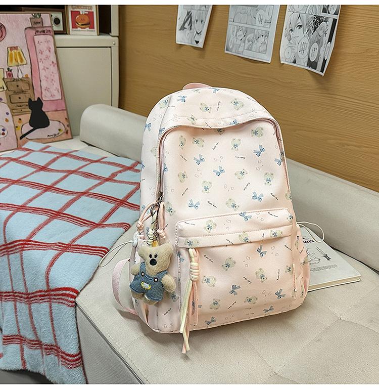 Schoolbag1011 New Schoolbag Female Japanese Ins Wind Small Fresh Literary Versatile Cartoon Print Girl Student Backpack