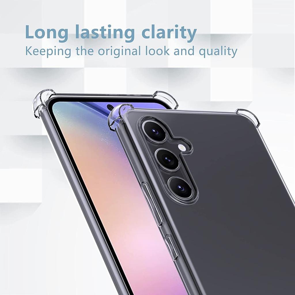 Shockproof Airbag TPU Case for Samsung Galaxy A15 A25 A35 A55 A05 A14 A34 A54 A04 A13 A33 5G Protective Transparent Ultra Thin Clear Protection Cover