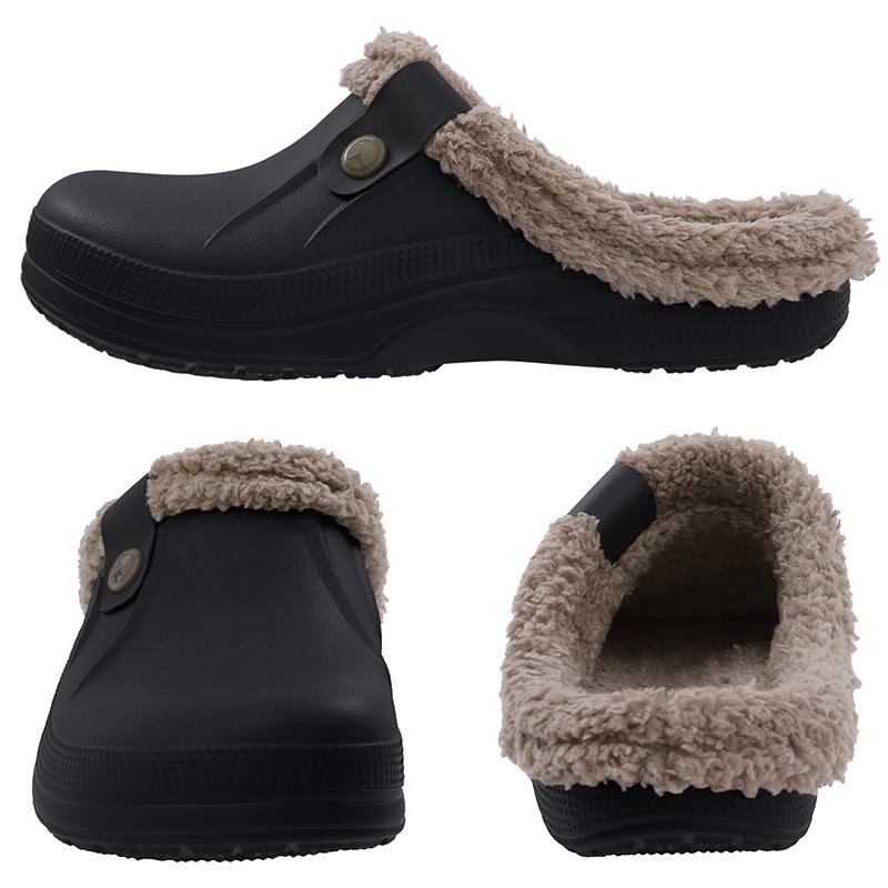Fashion Kdmi Men's Slippers EVA Shoe Upper Cotton Slippers Classic Popular Clogs Waterproof Winter Soft Fuzzy Slippers For Men And Women