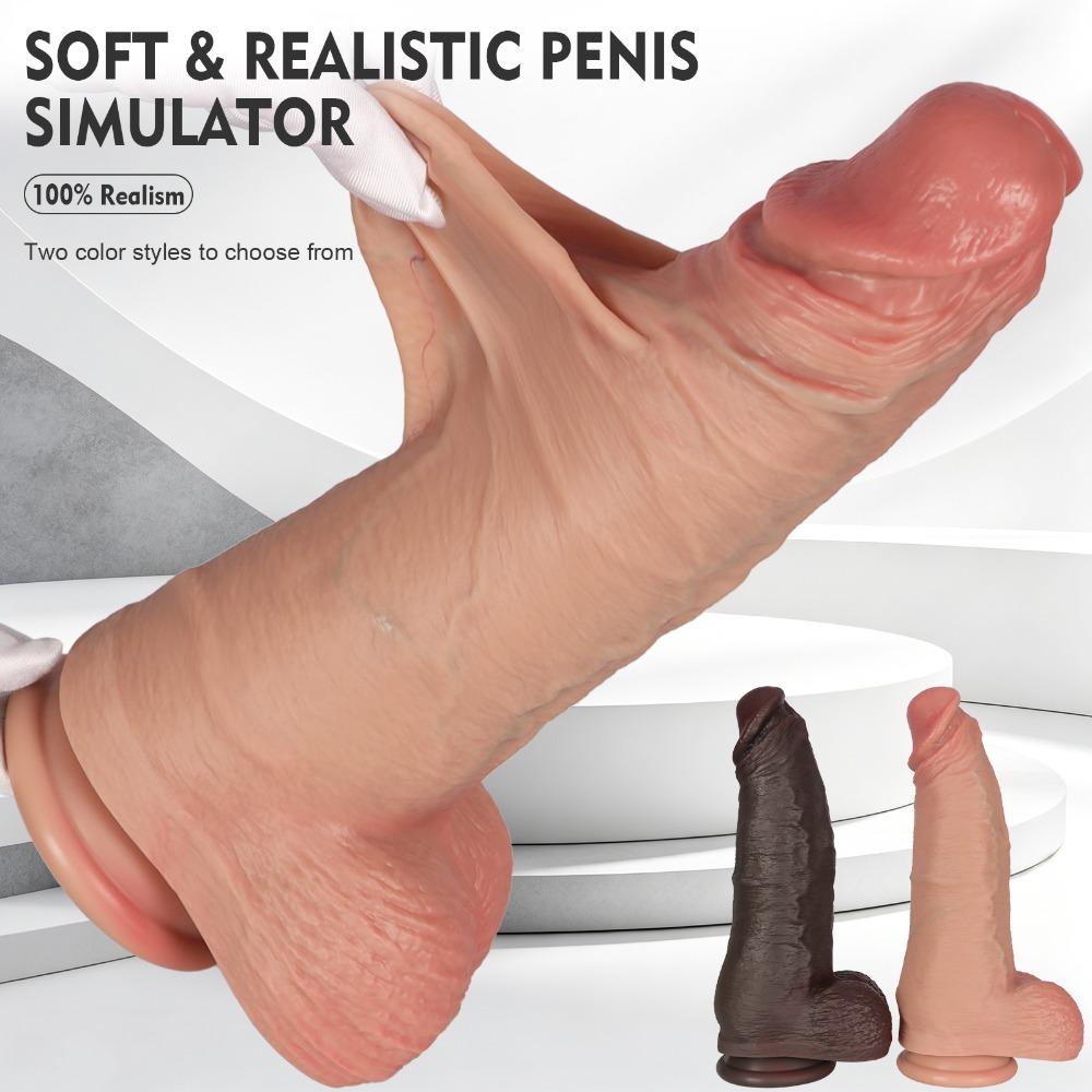 Giant Realistic Dildo with Suction Cup, Liquid Silicone Extra Large Penis for Women