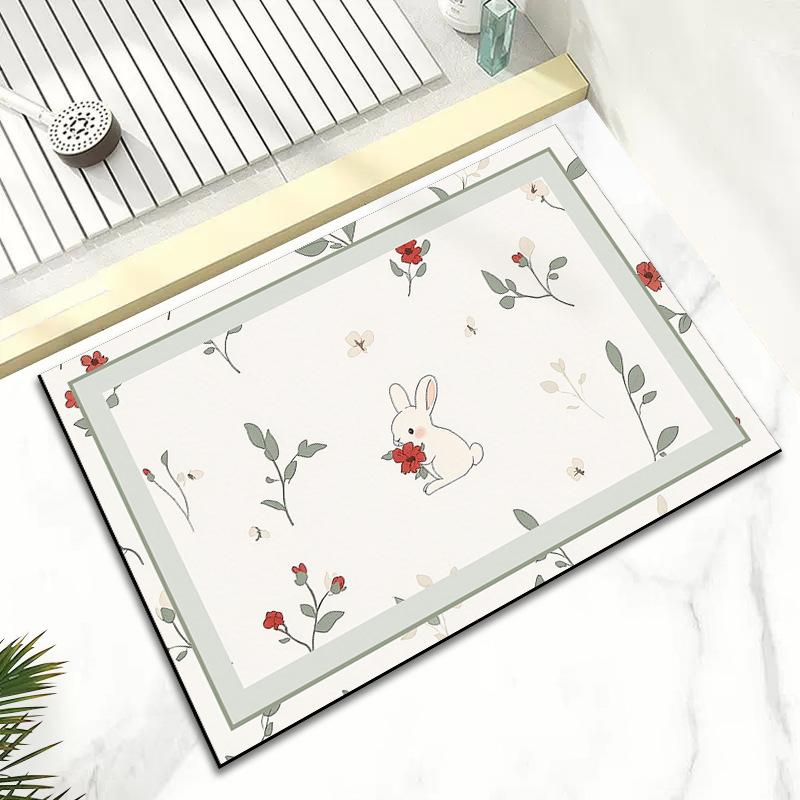 Bedroom Ins Wind Diatom Mud Absorbent Foot Mat Quick Dry Non-slip Mat Toilet Toilet Door Mat Cartoon Carpet