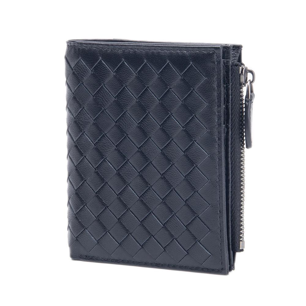 Women's Genuine Leather Hand-Woven Lambskin Wallet - Short, Large Capacity Coin Purse & Card Holder