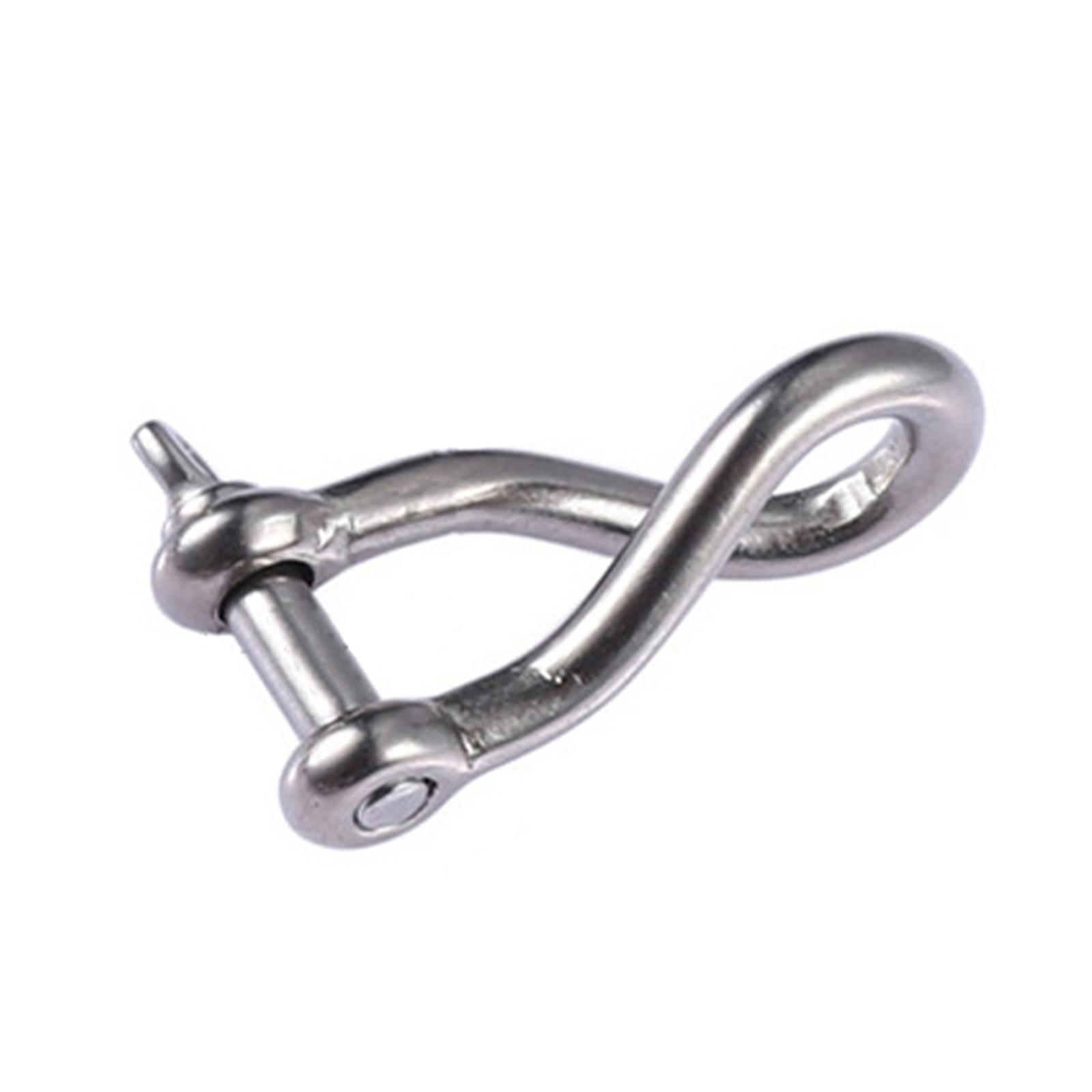 

Stainless Steel Twisted Shackle Screw Pin Rustproof Connector Heavy Duty Twist Shackle for Marine Boat Rigging 5MM