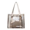 Transparente PVC-Tragetasche mit Reißverschluss-Einsatztasche für Damen, Lässige einfarbige Handtasche für Strandurlaub und Arbeit