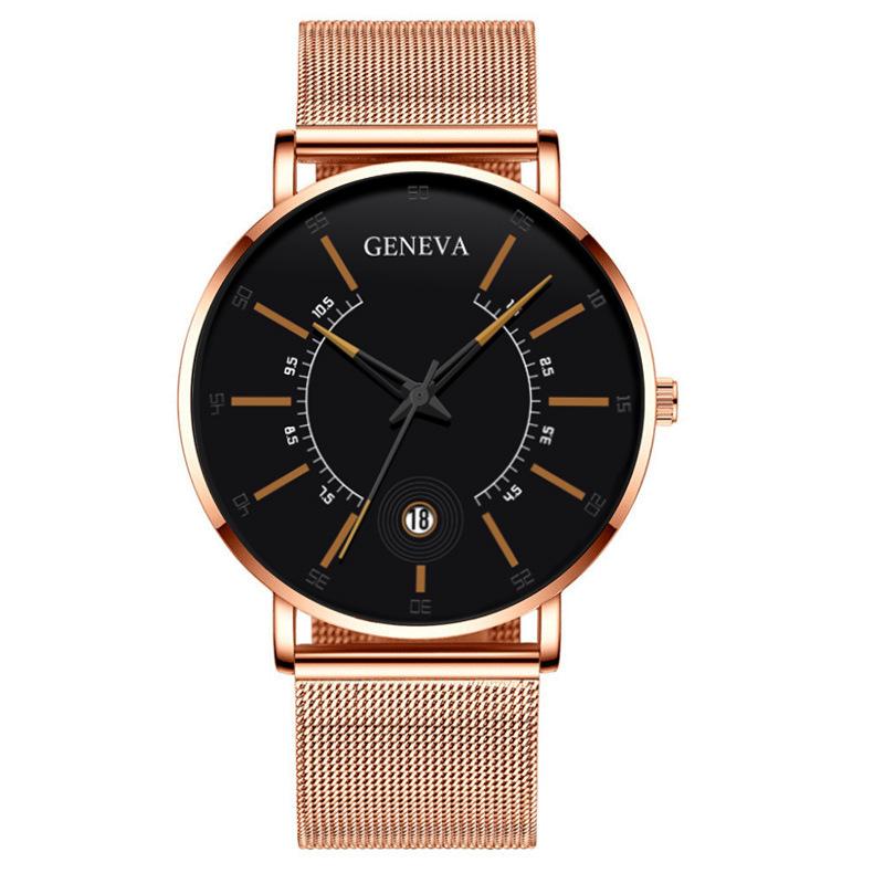 Fashion Business Watch Web Strap Men's Watch Stainless Steel watch Quartz watch New creative calendar watch
