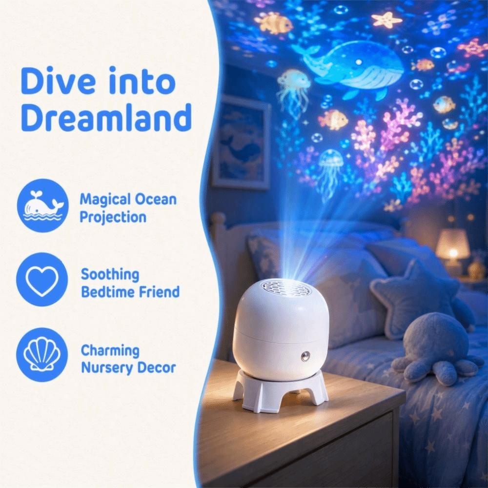 360 Degree Rotating Dreamy Ocean Projector Flexible Neck Party Ambient Light Ceiling Decoration