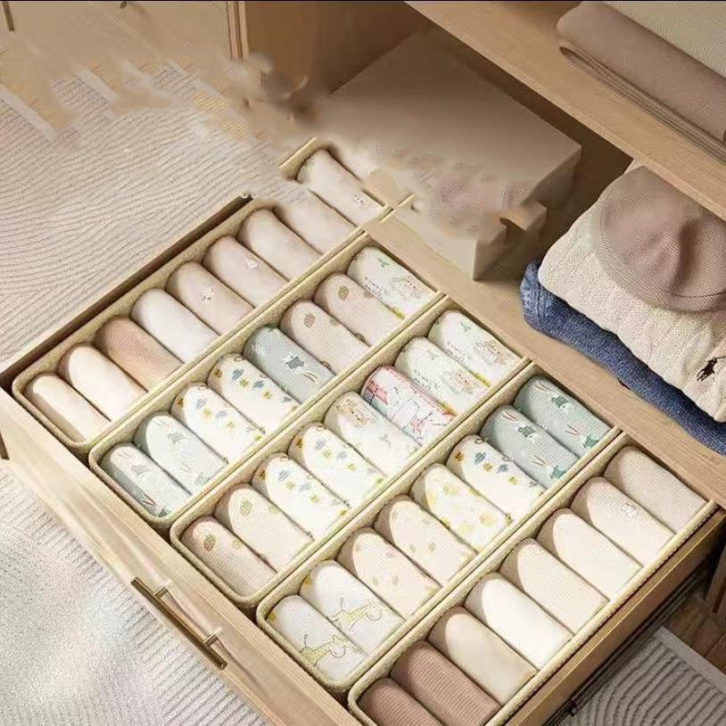 1/2/4 pièces Boîtes de rangement pour vêtements à fentes multifonctionnelles Pliables Empilables Boîte de rangement pour sous-vêtements et chaussettes Organisateur de garde-robe pour la maison