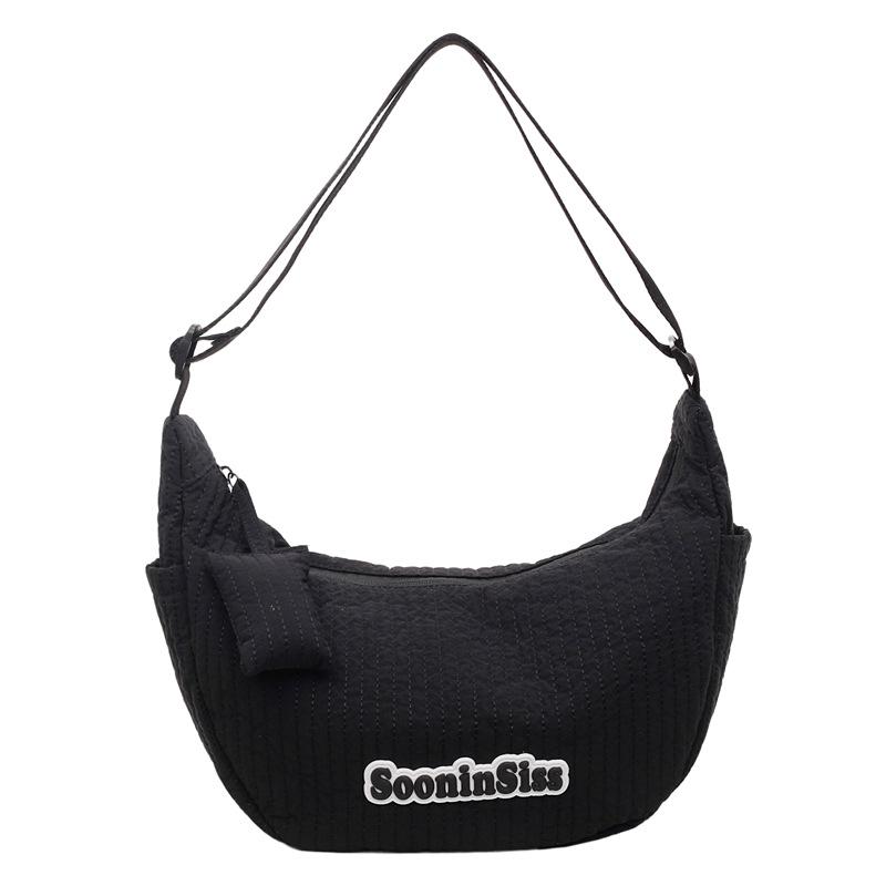 

Japanese Style Plaid Dumpling Bag - Large Capacity, Women s Crossbody & Shoulder Bag, Korean Fashion, Sweet & Cute Handbag чёрный