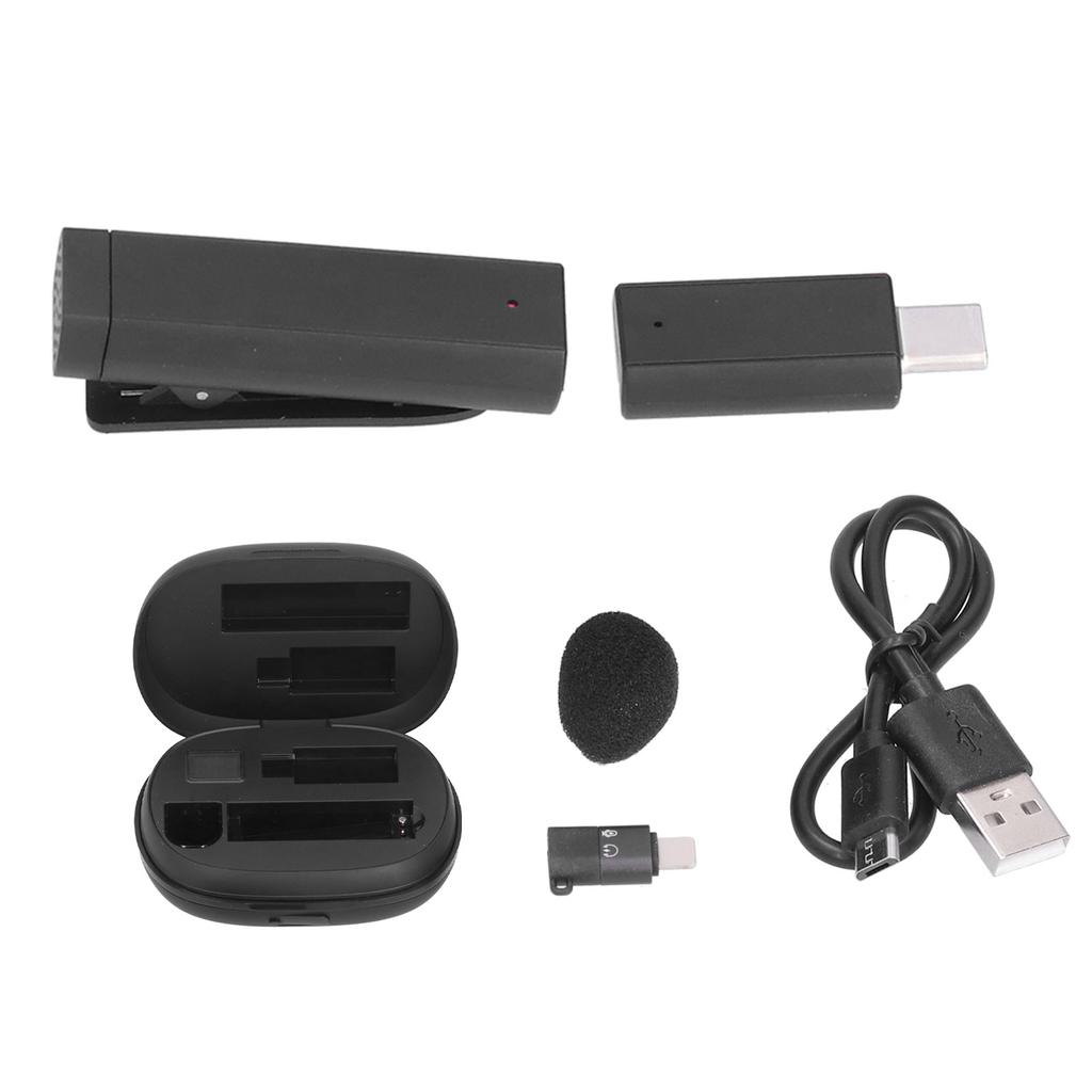 2.4Ghz Wireless Mini Lavalier Microphone Noise Reduction for Live Streaming Interview BroadcastFor