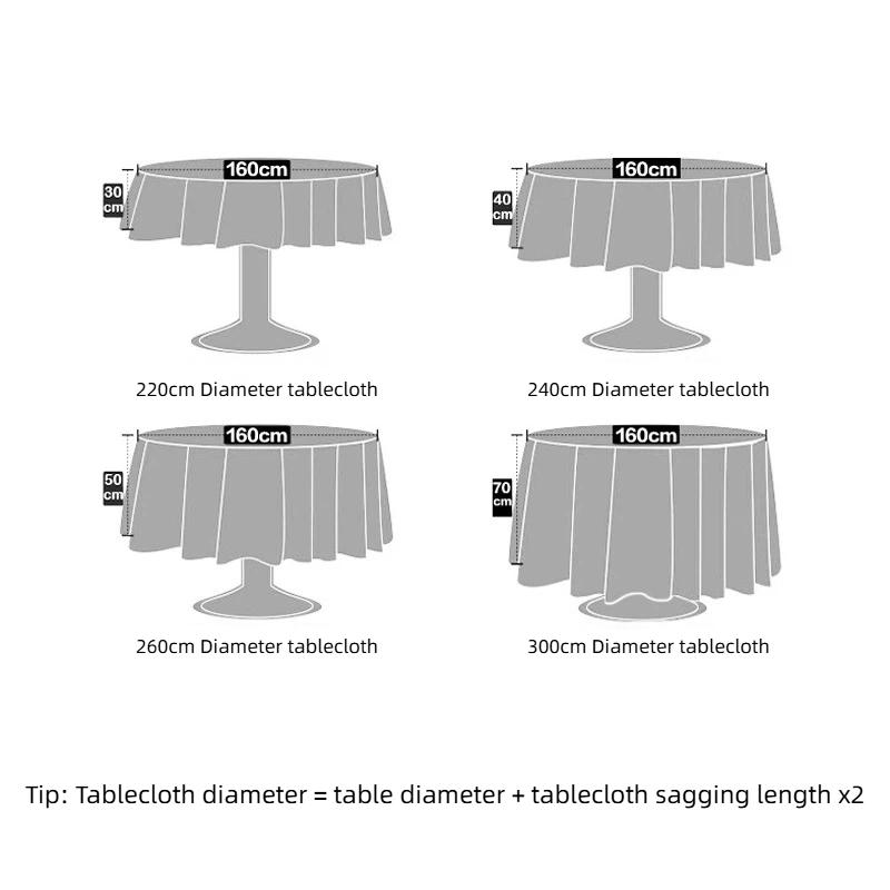 White Polyester Round Tablecloth For Home Banquet Wedding Events Solid Color Circular Table Cover Elegant Table Linen For Dining Room Celebration