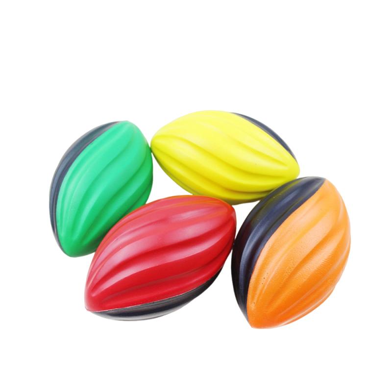 Pu Sponge Elastic Rainbow Rugby Anxiety Relief Sports Toy Foams Jumping Balls Child Portable Comfortable Easy Grip Toys