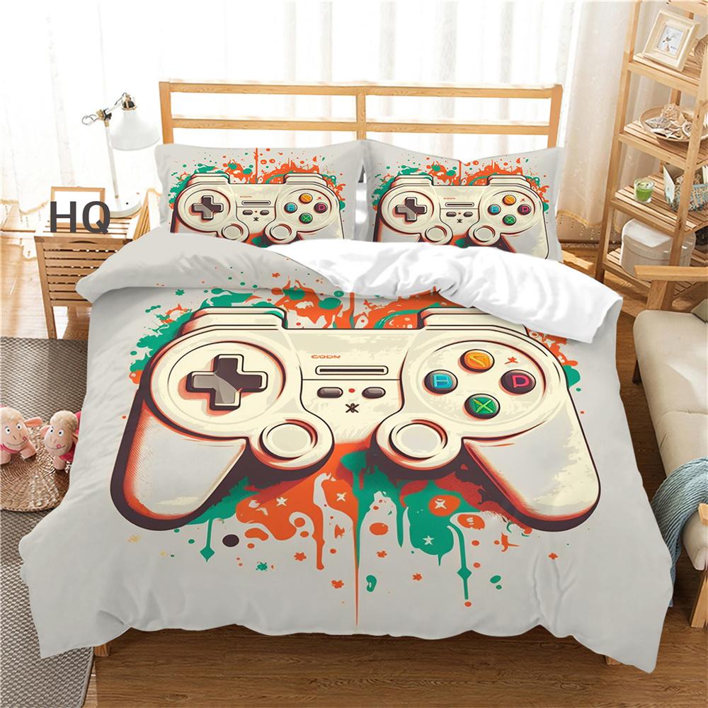 Povlaky na přikrývky s potiskem na herní konzoli Plná velikost ložního prádla Povlak Muž Kid Design Vysoce kvalitní bytový textil