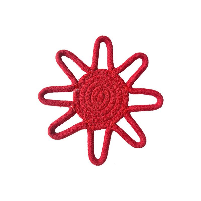 

Подставка под чашку кофе из хлопковой веревки в виде подсолнуха, полуручная работа, теплоизоляционный коврик для стола, хлопковый коврик для горшка, подставка под чашку в форме цветка 18cm