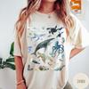 Maglietta Animali Marini Acquerello, Maglietta Vintage Animali Oceanici, Squalo Balena Retro Orca Tartaruga Polpo, Maglietta Grafica Unisex Comfort Colors