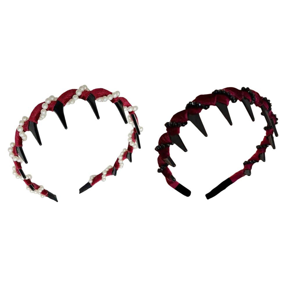 Velvet Sparkling Diamond High Cranium Hairband Wave Hair Hoop for Women Anti-Slip Toothed Hairband For Women Hair Accessories