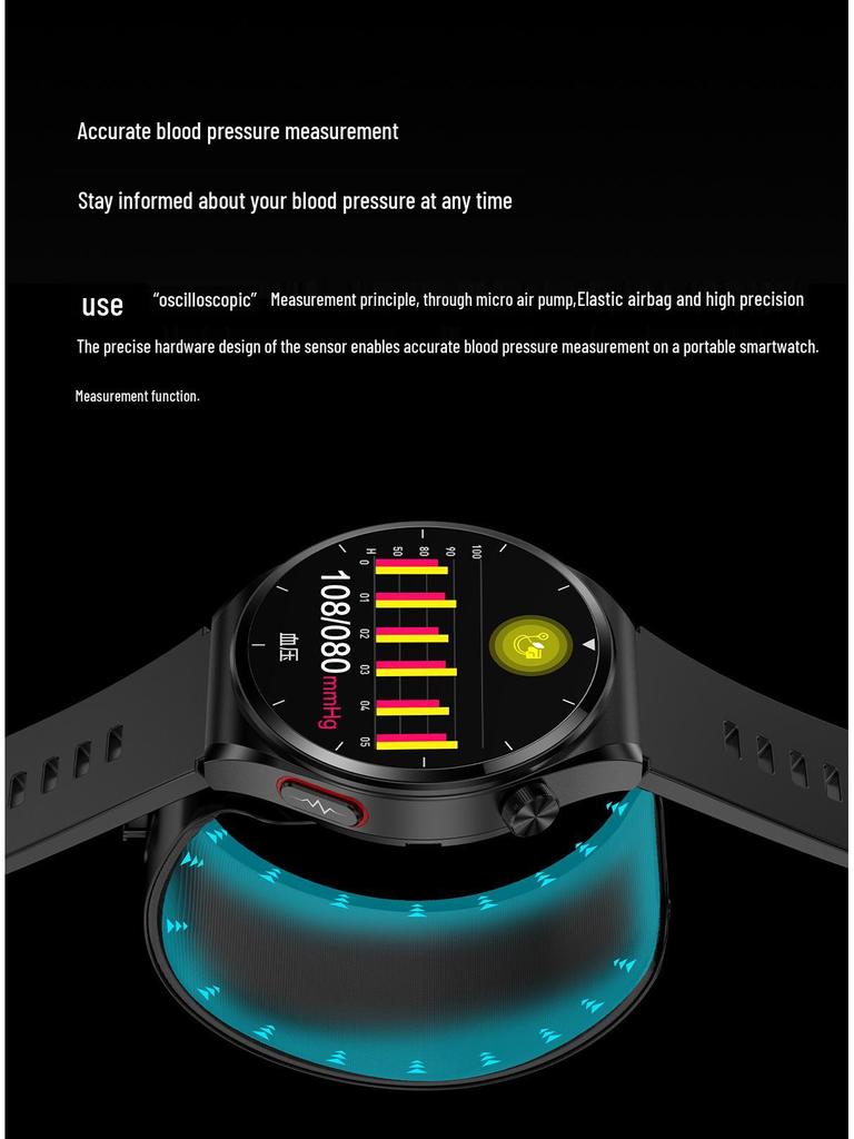 2025 S22 Smartwatch: Air Pump, Airbag, Accurate Blood Pressure, Voice Broadcast, ECG, Blood Sugar, Uric Acid Monitoring.