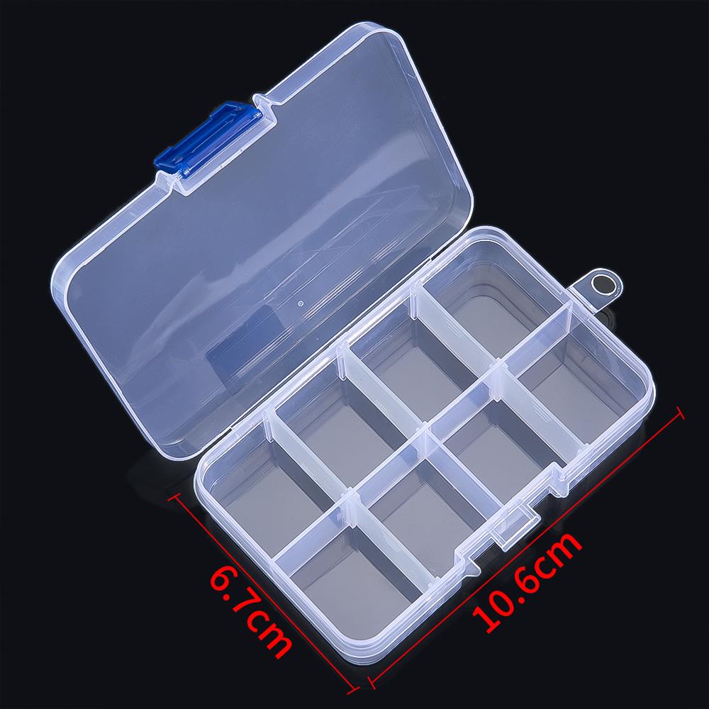 8/10 Grids Transparent Plastic Storage Jewelry Box Compartment Adjustable Portable Storage Box for Bead Earrings Jewelry Storage