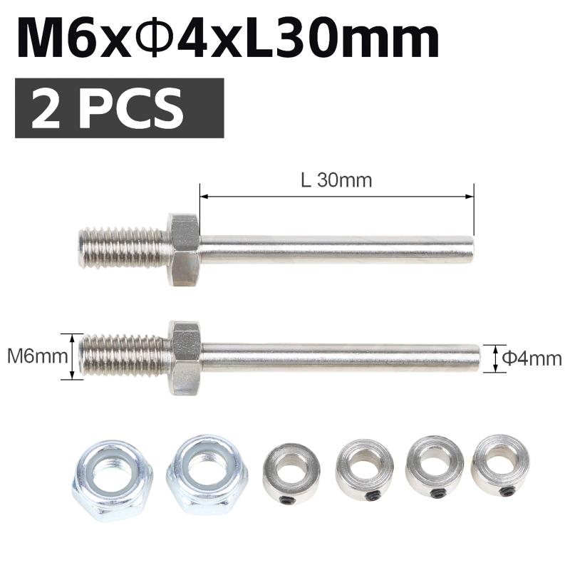 2 Pcs Precision Steel Wheel Axles with Stop Nuts 3/4/5/6MM for RC Aircraft Landing Gear Assembly