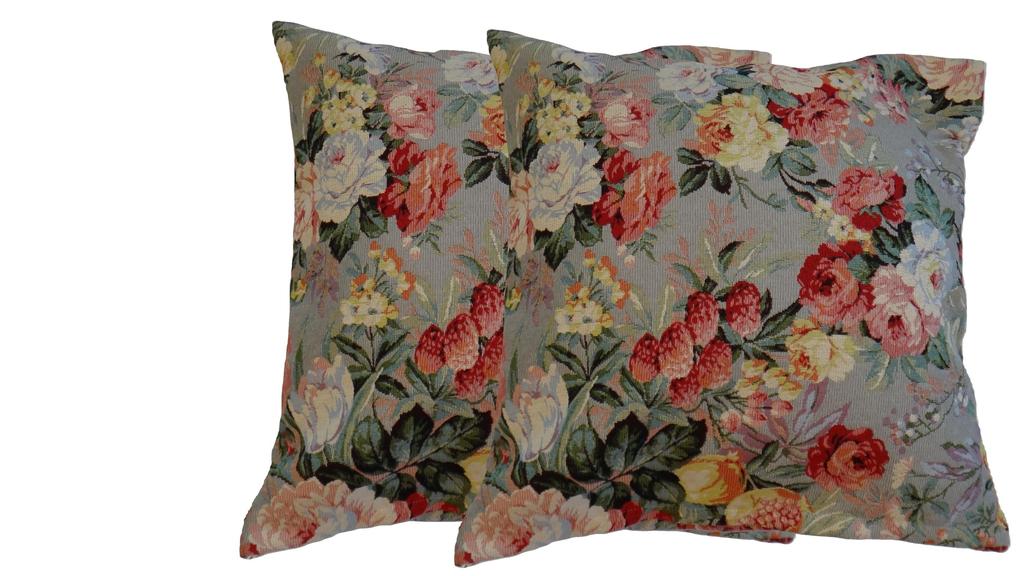 VEGATEX Cushion 45 x Set of Gobelin Southern Vira Pattern Covers, 45cm, 2, Weave, France,