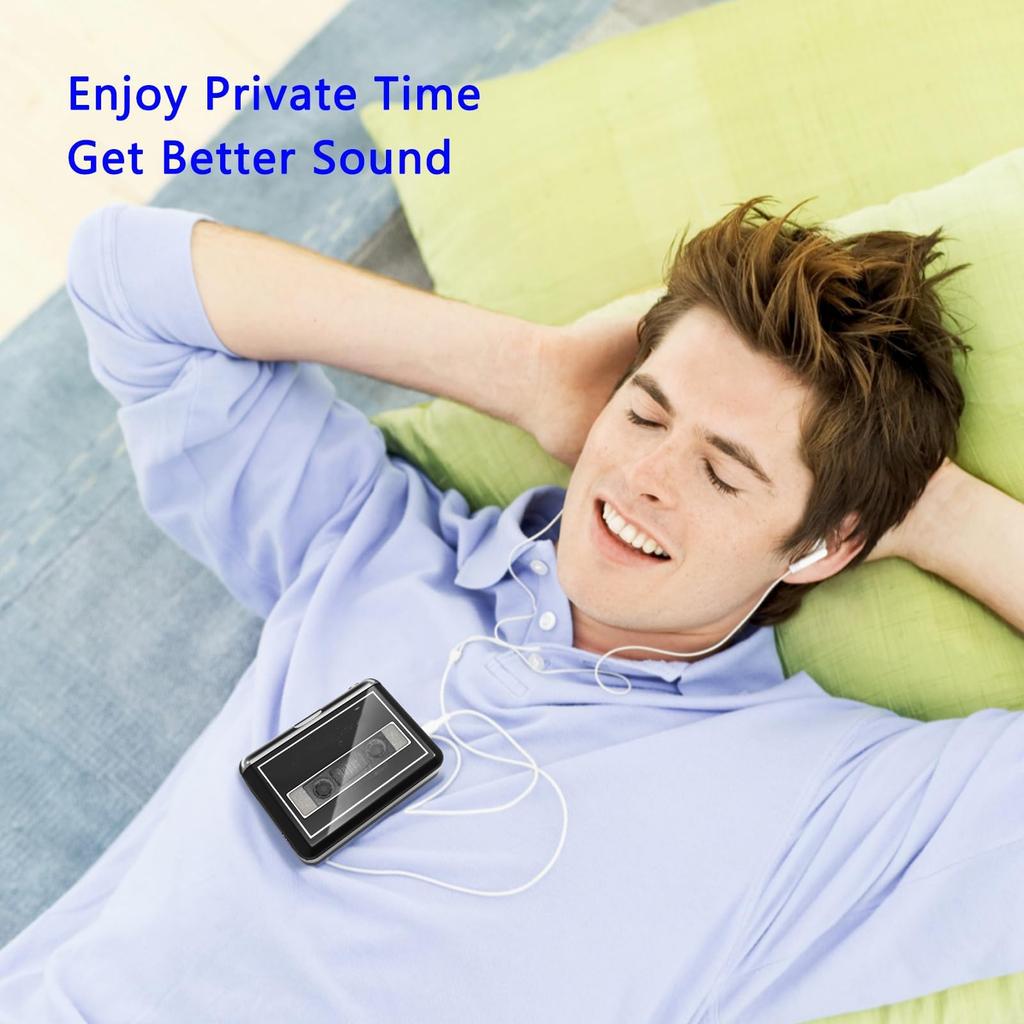 Portable Cassette Tape Player with Digital Converter and MP3 USB Music Data Computer Converts Cassette Tapes To Can Burn Includes Japanese Black