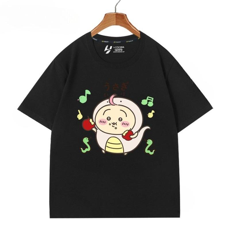 Chiikawa Simple Cartoon Character Graphic TShirt Unisex Couple Casual Summer ShortSleeve Oversized Streetwear Daily Top
