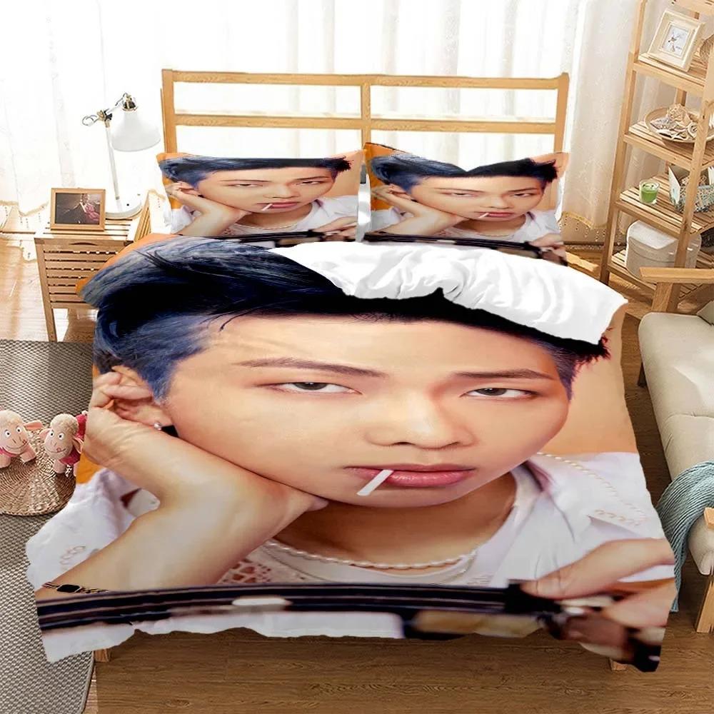 Fashion Men's Top Tier Singer Printed Bedding Set for Youth Queen Bedding Set Quilt Cover Bedding Set for Youth