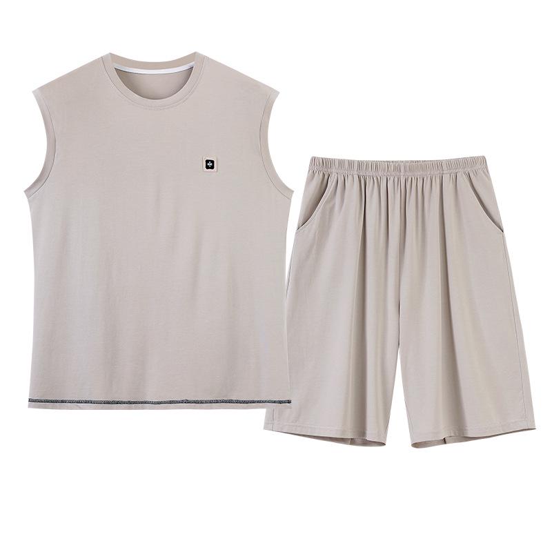 Men's Summer 2026 Modal Pajama Set - Lightweight Vest & Shorts for Home Wear