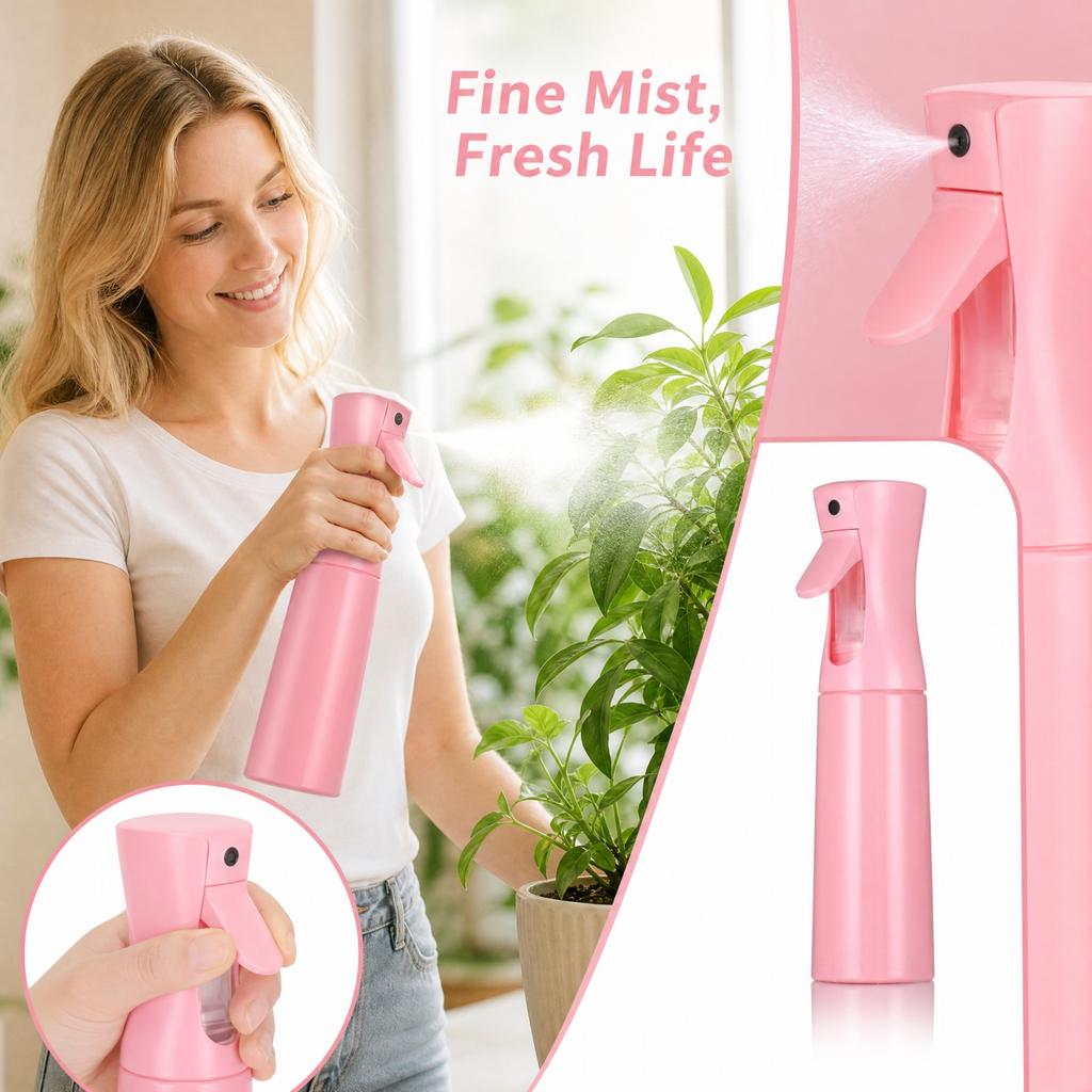 High Pressure Fine Mist Continuous Spray Bottle for Plants 300ml Refillable Dispenser