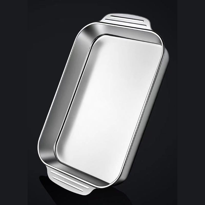 Cooking Tray Grilled Fish Plate StainIess Steel Roasting Plate Baking Tray Metal Food Tray Gift for Fish Enthusiasts