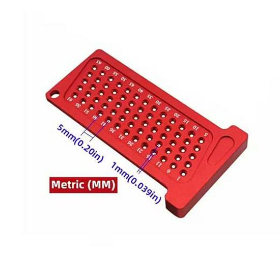 T65/T25mm Dual Metric/Imperial Aluminum Alloy Woodworking T-Square Marking Ruler with Hole Design.