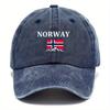 Adjustable Washable Baseball Cap with Norway Lettering And Norwegian Flag Design Perfect for Outdoor Activities Camping Par