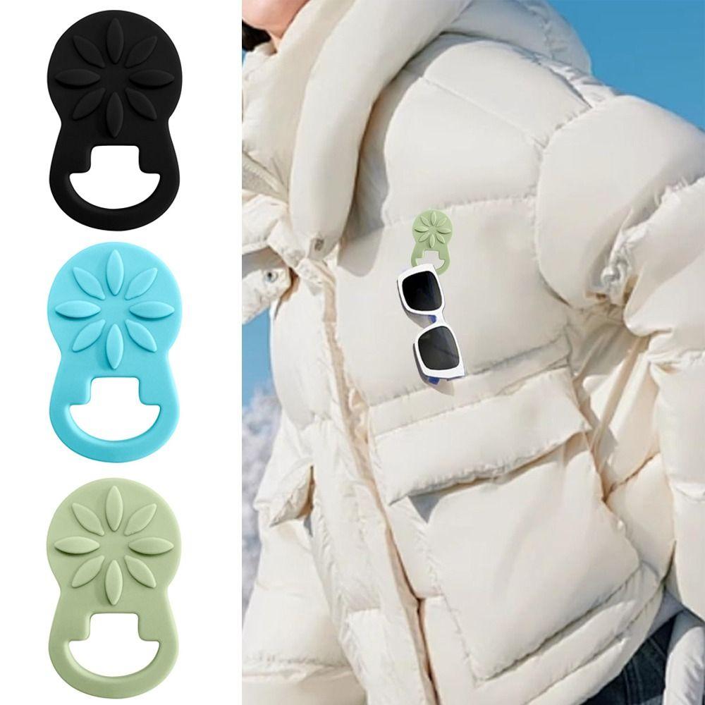 

Silicone Eyeglass Hanger Clothes Clip Buckle Glasses Headset Clip Magnetic Eyeglass Holder чорний