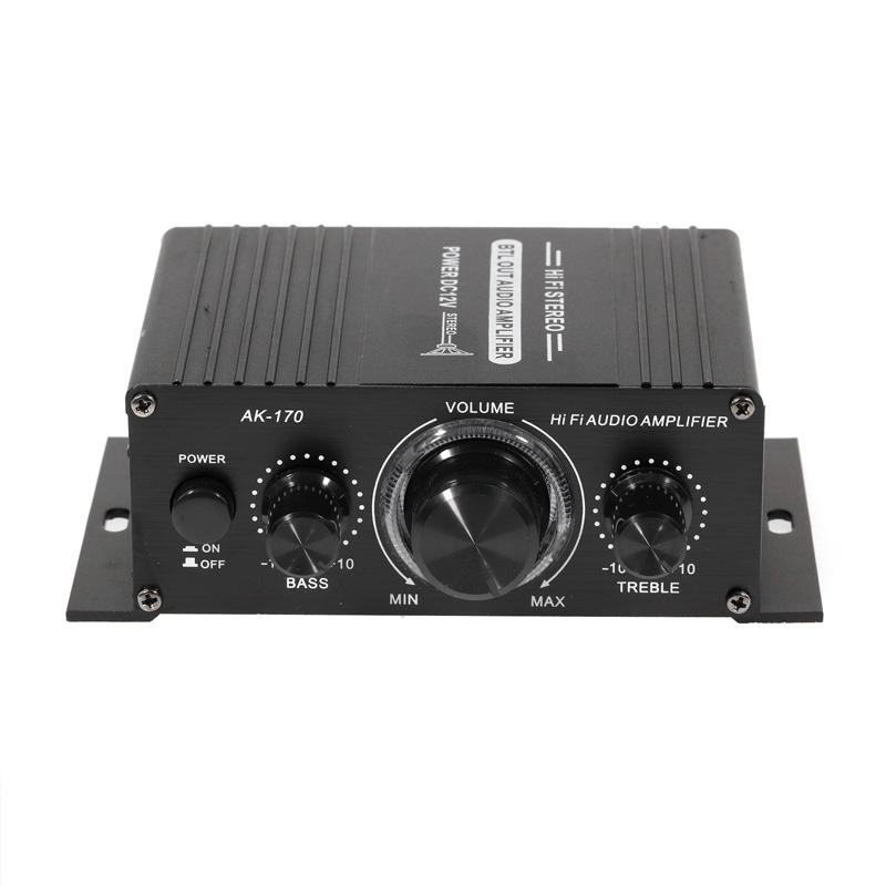 AK170 Home Theater Amplifiers 400W DC 12V 2 Channel HIFI Digital Stereo Audio Power Amplifier for Home Car Radio Karaoke Speaker
