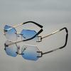 Rimless Polygon Sunglasses New In Vintage Gradient Multicolor Casual Sun Glasses Women Trendy Brand Design Decor Shades