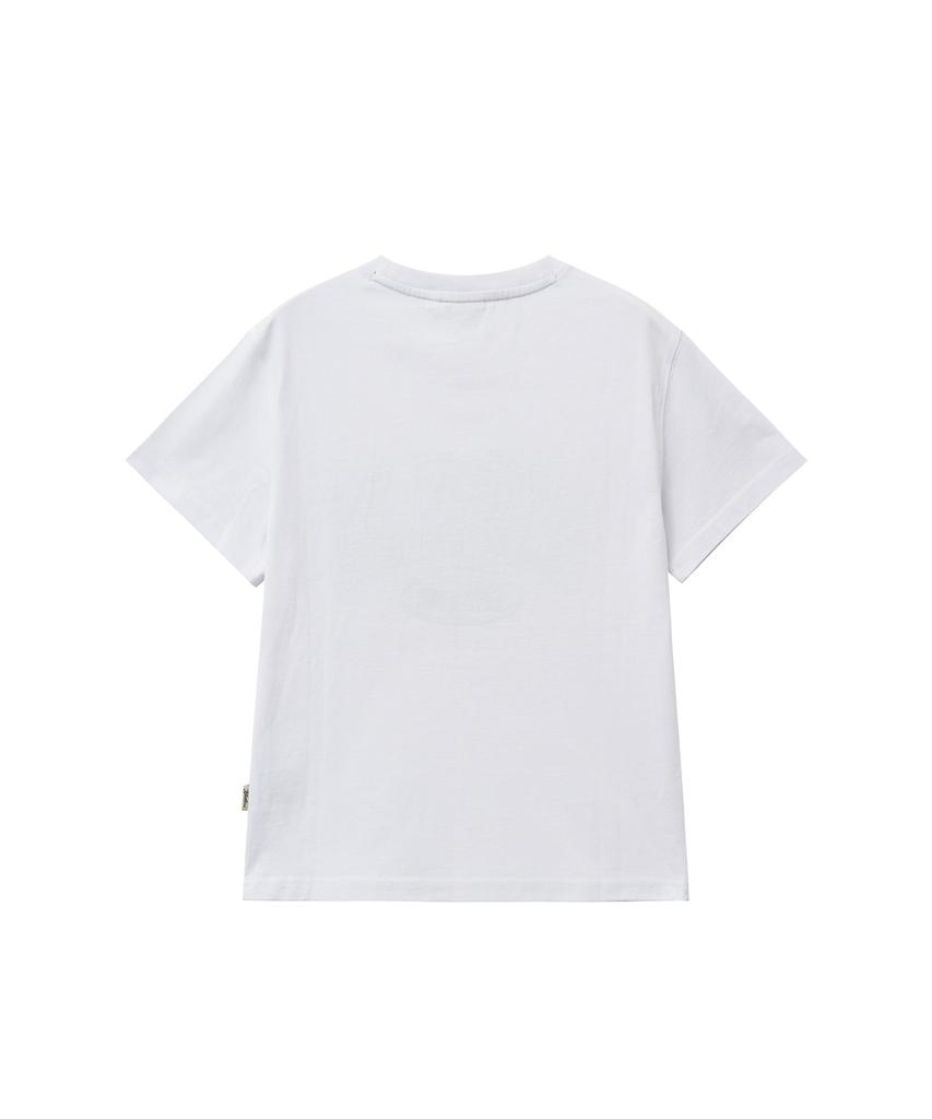 YALE Women'S Seersucker Check Two-Tone Arch T-Shirt_White