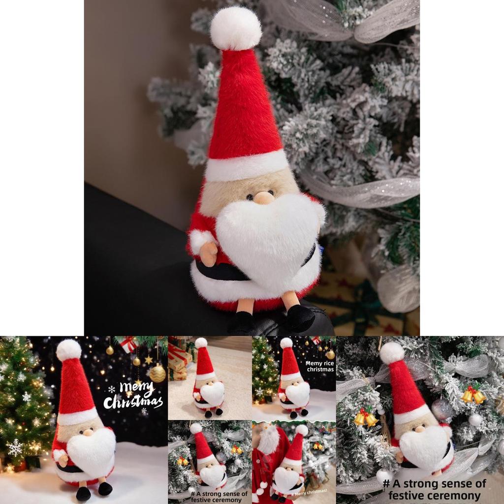 Santa Claus Plush Toy With Soft Short Pile For Holiday Gift And Party Decor