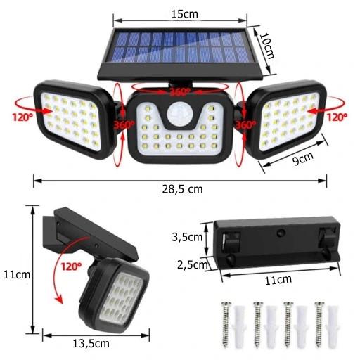 Lampa Z Panelem Solarna Uliczna Halogen Led Smd
